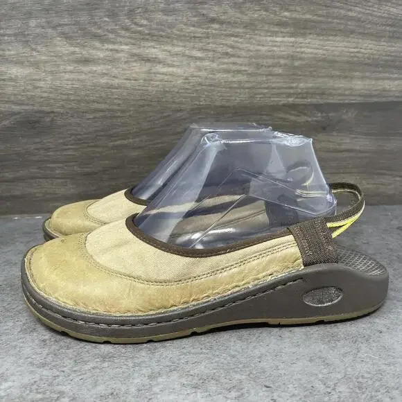 Chaco Devotee Slingback Sandals Womens Size 8.5 Slip On Brown Leather Closed Toe - Picture 1 of 9